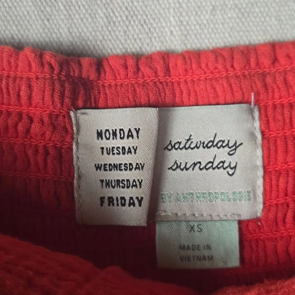 Saturday Sunday Anthropologie Isabel Tie Front‎ Jumpsuit Red Sleeveless Women XS